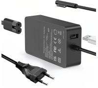 65W Surface Pro Laptop Charger for Microsoft Surface Pro 8/X/7/6/5/4/3,Surface Book 2/1,Surface Laptop 5/4/3/2/1 Studio,Compatible 65W Microsoft Charger,USB Type A 2 Pin NA