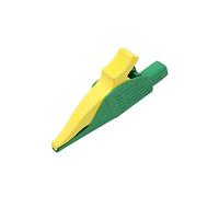 66.9575-20 Pince à crocodile 32A 1kVDC jaune-vert Taille de socle: 4mm STÄUBLI