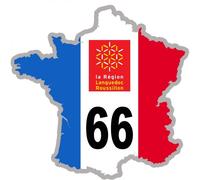66 France Languedoc-Roussillon - 15x15cm - Sticker/Autocollant