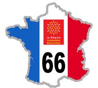 66 France Languedoc-Roussillon - 20x20cm - Sticker/Autocollant