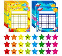 66 Packs tableaux de motivation pour la classe en 2 designs avec 2024 autocollants étoiles