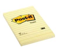 Post-it Note repositionnable Ligné 102 x 152 mm Jaune pastel