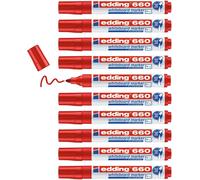 660 Marqueur Pour Tableaux Blancs-Rouge-10 Stylos-Pointe Ronde 1,5-3 Mm-Feutre Effaçable-Pour Tableaux Blanc,Magnétique,Mémo Et Chevalet De Conférence-Sketchnotes-Rechargeable