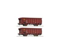 6600082 Roco Set Due Wagons Marchandises FS de Toit Coulissant Type Tms Ep.iv