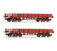 6600224 H0 Lot de 2 wagons bas bord, SNCF, Ep. III-IV