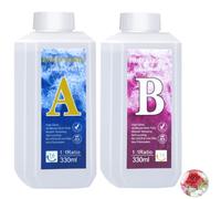 660ml Resine Epoxy Transparente et Durcisseur, Résine époxy transparente, 1: 1 Ratio Revêtement en résine époxy cristalline pour Craft,Fabrication de Bijoux, Tables de rivière