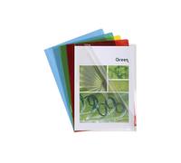 Exacompta Pochettes coins lisses A4 Réf. 661000E 50 pièces PVC 13/100e semi-rigide encoche 5 coloris