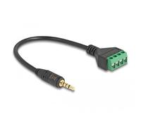 66268 - Câble prise jack 3,5 mm 4 broches vers adaptateur bornier 20 cm