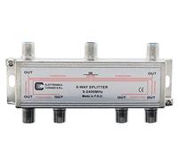 6633 - Splitter Satellite 6 Voies, partiteur d'antenne TV Interne avec connecteur EFFE, répartiteur d'antenne TV, partiteur Sky, Distributeur de Signal TV, fréquence de 5 à 2400 MHz, fabriqué en