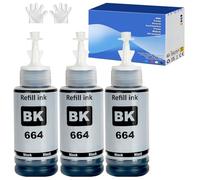 664 Encre Compatible avec Epson 664 Bouteille d'encre Multipack pour ET-2500 ET-2550 ET-2600 ET-2650 ET-3600 ET-4500 ET-4550 ET-14000 ET-15000 ET-16500 L100 L110 L200 L210 L350 L355 L365 (3Pack)