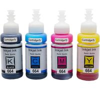 664 Encre Compatible Avec Epson 664 (T6641 T6642 T6643 T6644) Cartouches D'Encre Multipack, Pour Ecotank Et-2500 Et-2550 Et-2600 Et-2650 Et-3600 Et-4500 Et-4550 Et-14000