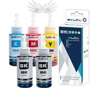 664 T664 Encre Compatible avec Epson 664 Bouteille d'encre Multipack Compatible pour Epson EcoTank ET 2650 ET 2600 ET 2550 ET 2500 ET-2650 ET-2600 ET-2550 ET-2500 ET-4500 ET-4550 ET-3600 (5-Pack)