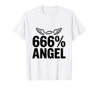 666% Humour Noir drôle Ange T-Shirt Graphique avec Valeur, Homme, Blanc, S