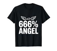 666% Humour Noir drôle Ange T-Shirt Graphique avec Valeur, Homme, Noir, S
