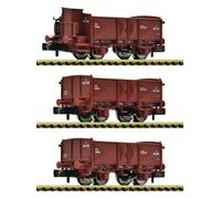 6660034 Fleischmann FS Set 3 Wagons Ouverts Type L 1 Avec Guérite Sca. N
