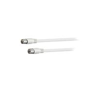 66616 Câble 75Ω 5m prise coaxiale 9,5 mm, connecteur coaxial 9,5 mm blanc Goobay