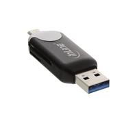 66779 C Lecteur de carte OTG avec interface USB 3.0 et micro USB 2.0 Dual pour SDXC/MicroSDXC Noir