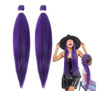 66cm Perruque Déguisement Hunter, Perruque Violette Tressées Pour En-fants Et Adultes, Coiffures De Chanteur Pop Accessoires De Cosplay D'Halloween, Cadeau Pour Femmes Filles (Violet, 2pc)