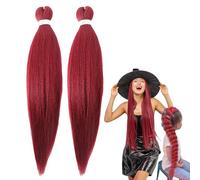 66cm Perruque Déguisement Hunter, Perruque Violette Tressées Pour En-fants Et Adultes, Coiffures De Chanteur Pop Accessoires De Cosplay D'Halloween, Cadeau Pour Femmes Filles (Bordeaux, 2pc)