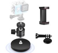 66mm Magnetic Camera Mount Holder with Mini Ball Head Tripod Heads, Action Camera Mount and Phone Holder, Compatible with GoPro Webcam LED Light