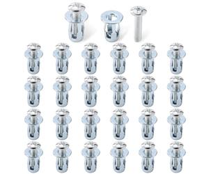 66pcs pour Cheville Placo Charge Lourde, M5x25 Chevilless Brique Creuse, Chevilles à Cavité, Chevilles Parpaing Creux, Cheville Expansion de Métallique, Ancrages pour Plaques de Plâtre Tôle de Fer