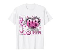 66th Birthday Queen Pink Wine 66 Years Old Women Girls T-Shirt