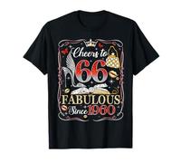 66th Birthday Women Cheers to 66 Years Fabulous Since 1960 T-Shirt