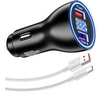 66W Chargeur de Voiture USB et 1M Câble USB C pour Honor Magic8 Lite 5G | Charge Rapide Adaptateur de Chargeur Voiture et câble 6A Pour HONOR 90 70 Lite 200 90 Magic6 5 Lite Pro Pad 9 X8b X8a Huawei