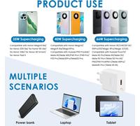 66w Supercharge Chargeur Rapide Avec Câble Usb C 6a 1m Pour Huawei Honor 200 400 90 Lite Magic7 6 Lite Magic6 Pro Huawei Pura 70 Mate 60 Pro P60 P30 Pad X6b X8b 9 X9 X8a Adaptateur
