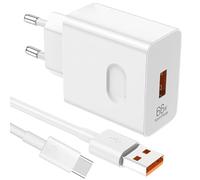 66W Supercharge Chargeur Rapide pour Honor, Chargeur Rapide Supercharge avec USB C 1m, Chargeur USB pour Honor Magic6 Lite 200 Smart 200 Lite X6b X7b 70 Lite X8a X7a X6a Magic5