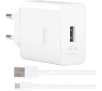 66W Supercharge Chargeur Rapide pour Huawei Honor, USB C Chargeur avec Câble USB C 1m 6A, Adaptateur Chargeur pour Huawei Pura 70