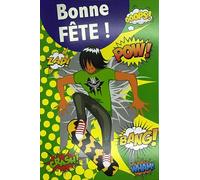 67-1051-BBF Carte de Vœux BONNE FÊTE pour Jeune Garçon Ado Adolescent Skateur Skate Board Illustration Style Cartoons BD Manga Avec Enveloppe Format 12x17,5cm Prénom Saint Patron St Nicolas 6 décembre