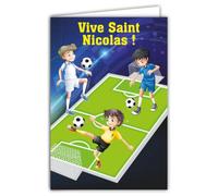 67-1072A Carte Saint Nicolas 6 décembre - Format 11,5x17cm - Avec Enveloppe - Fête Vive St Nicolas Patron des écoliers - Carte à échanger et collectionner - Pour garçons 3-11 ans et élèves A.P.E.L.