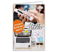 67-1109-B Carte Joyeux Anniversaire Hello Voyages Téléphone Portable Smartphone Mails Ordinateur