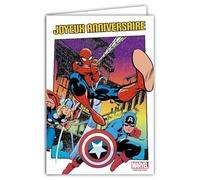 67-2004 Carte Joyeux ANNIVERSAIRE Super-héros Araignée et Capitaine Américain Enfant Ados Garçon Illustration Jeunesse BD Bande Dessinée Dessins Animés Film d'Animation Avec Enveloppe Format 12x17,5cm