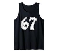 67 Asie de l'est Contour Minimal Typographie Nombre Design Débardeur