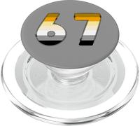 67 Bear Pride Motif Graphique à Rayures colorées PopSockets PopGrip pour MagSafe