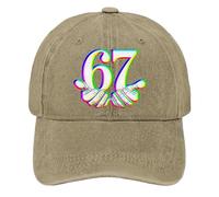 67 Casquette de Baseball Unisexe à la Mode rétro Six Seven Number Casual Cap pour Voyage Quotidien Trajet Camping en Plein air, M