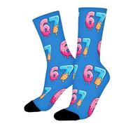 67 Chaussettes Ice Cream 67 Meme Nouveauté Six Seven Chaussettes pour Garçons Filles Thermiques Feetwear