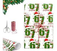 67 Christmas Wrapping Paper, 67 Meme Wrapping Paper, Funny Christmas Wrapping Papers Roll for Xmas Holiday, 3 sizes Wrap your Presents Wrapping More Festive and Fun (White,18 * 180in)
