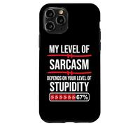 67 Coffee My Level of Sarcasm Depends on Level of Stupidity Coque pour iPhone 11 Pro
