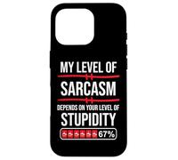 67 Coffee My Level of Sarcasm Depends on Level of Stupidity Coque pour iPhone 16 Pro