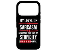 67 Coffee My Level of Sarcasm Depends on Level of Stupidity Coque pour iPhone 17 Pro