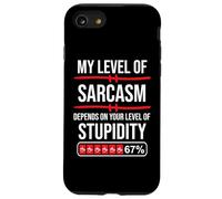 67 Coffee My Level of Sarcasm Depends on Level of Stupidity Coque pour iPhone SE (2020) / 7/8