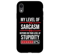67 Coffee My Level of Sarcasm Depends on Level of Stupidity Coque pour iPhone XR