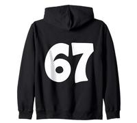 67 Conception Graphique de Chiffres en Gras et en Forme de Bande dessinée Sweat à Capuche