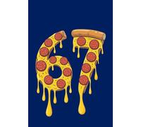 67: Cute Pizza slice style notebook for the lovers of those two numbers. Cute stocking filler gift for kids.