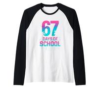 67 Days of School Happy 100th Day Garçons Filles Enfants Enseignants Manche Raglan