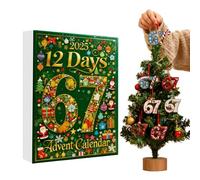 67 décorations de l'Avent - Fournitures de vacances amusantes en acrylique 2D de 12 jours - Calendrier de compte à rebours de Noël | Pour l'automne, l'hiver, le jardin, les vacances, la fête, la