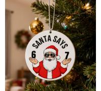 67 décorations de Noël 2025, 67 décorations de Noël pour sapin de Noël, Père Noël dit six sept - Décoration amusante à suspendre pour sapin de Noël (style A)